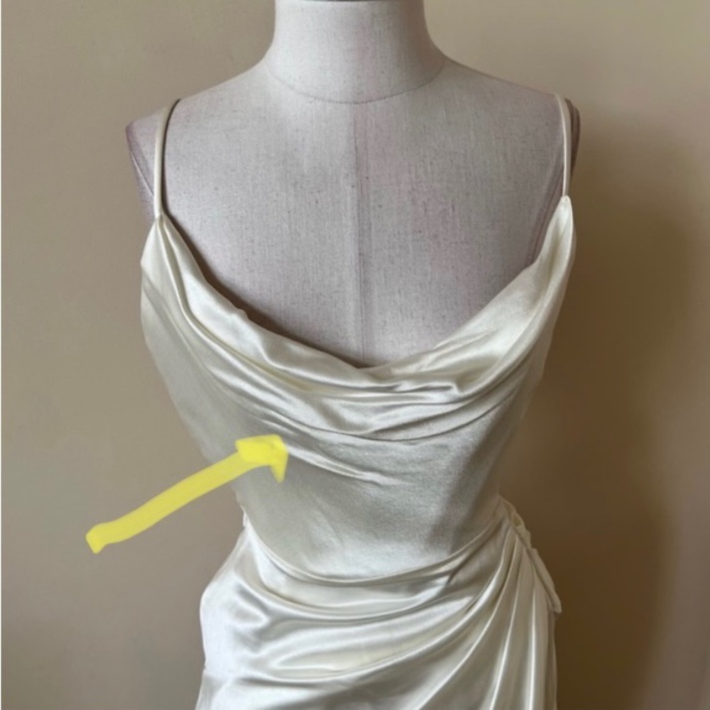 New! House CB London Reva silky cowl draped neck dress 13499 - Picture 15 of 16